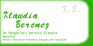 klaudia berencz business card